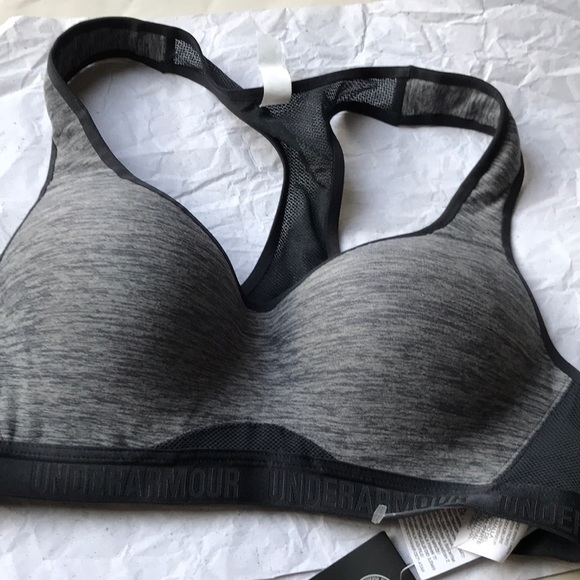 NWT Under Armour Armour High Sports Bra Char/Black 1259953 38D - Picture 5 of 8